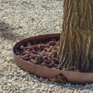 Bordure en acier corten souple circulaire