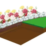 bordure en acier souple avec bord plié 2m