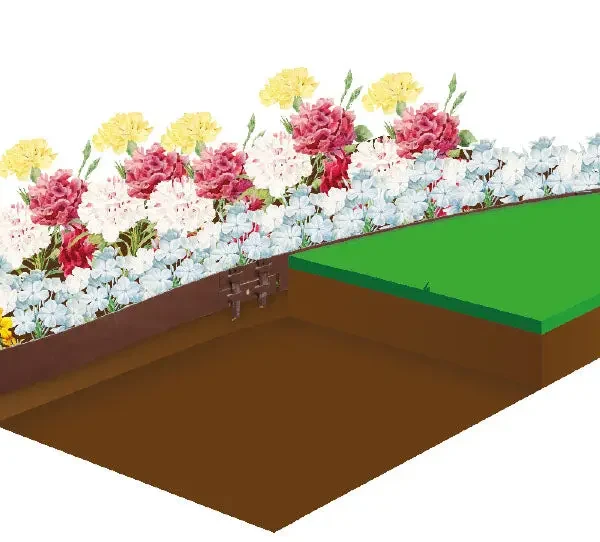 bordure en acier souple avec bord plié 2m