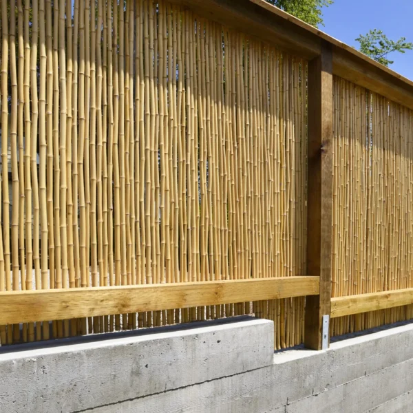 rouleau de clôture en bambou naturel